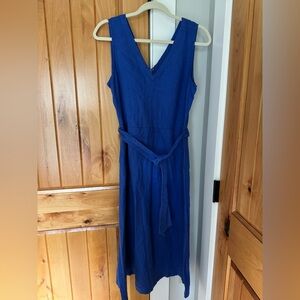 NWT Nicole Miller double V neck linen dress